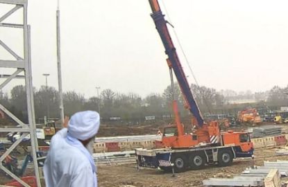 Sant Baba Amar Singh Ji at construction site of Guru Nunak